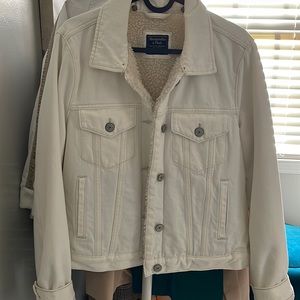 A&F White jean jacket